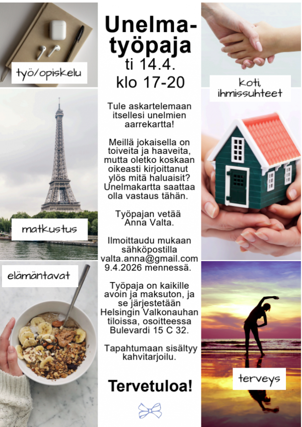 Unelmatyoepaja 14.4.2026 klo 17 20